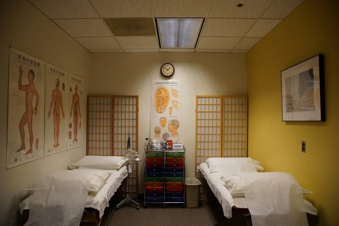 The treatment room at Yao’s Acupuncture in Rockville